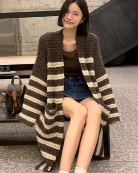 Mixed colors twist sweater autumn lazy cardigan for women