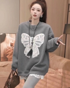 Fashion long all-match round neck Casual sweater