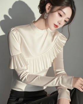 France style spring and autumn tops white small shirt for women