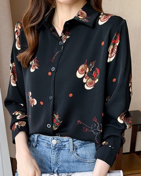 Cover belly black tops long sleeve spring shirt for women