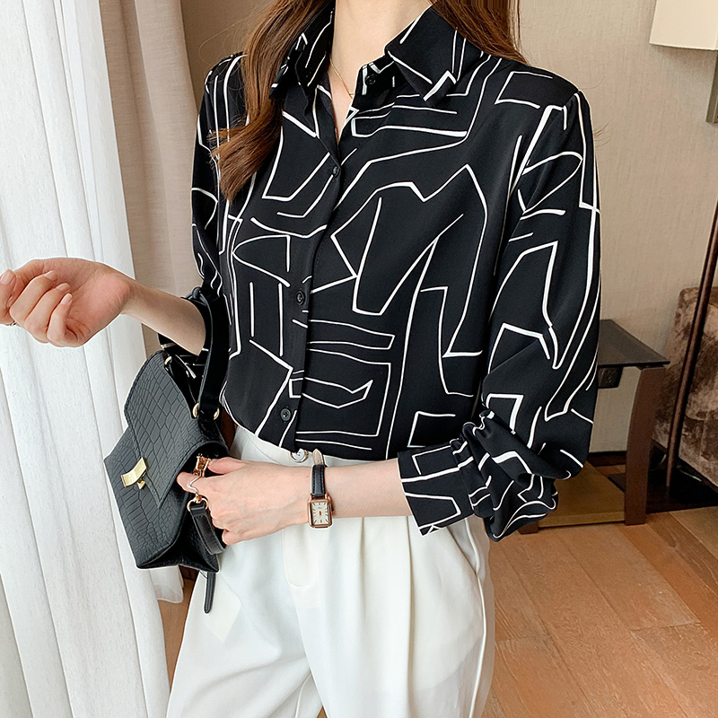 Niche long sleeve chiffon shirt light shirt for women