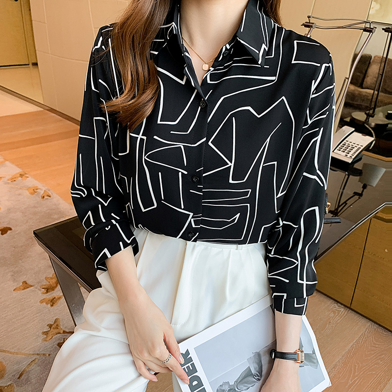 Niche long sleeve chiffon shirt light shirt for women