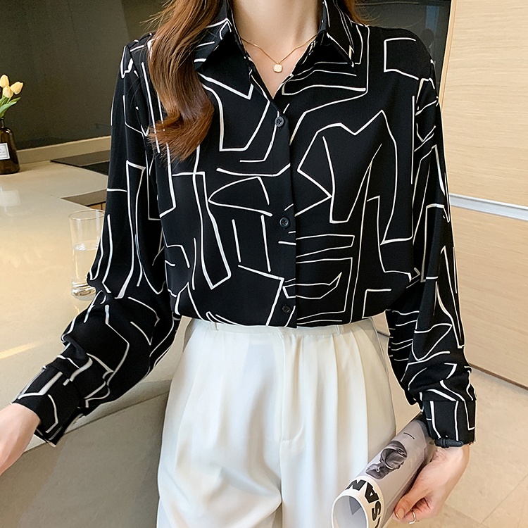 Niche long sleeve chiffon shirt light shirt for women