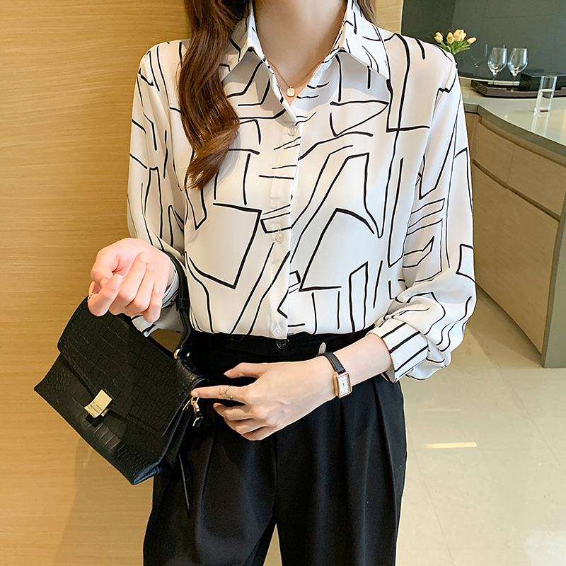 Niche long sleeve chiffon shirt light shirt for women