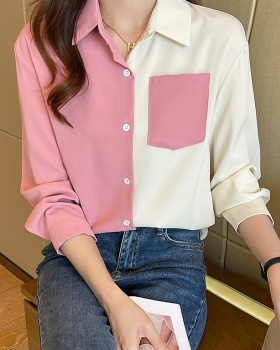 Large yard lapel shirt loose chiffon shirt