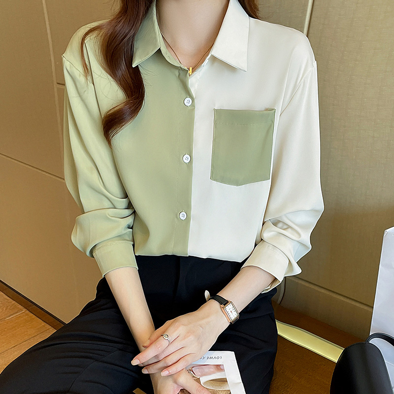 Large yard lapel shirt loose chiffon shirt