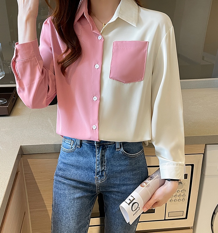 Large yard lapel shirt loose chiffon shirt