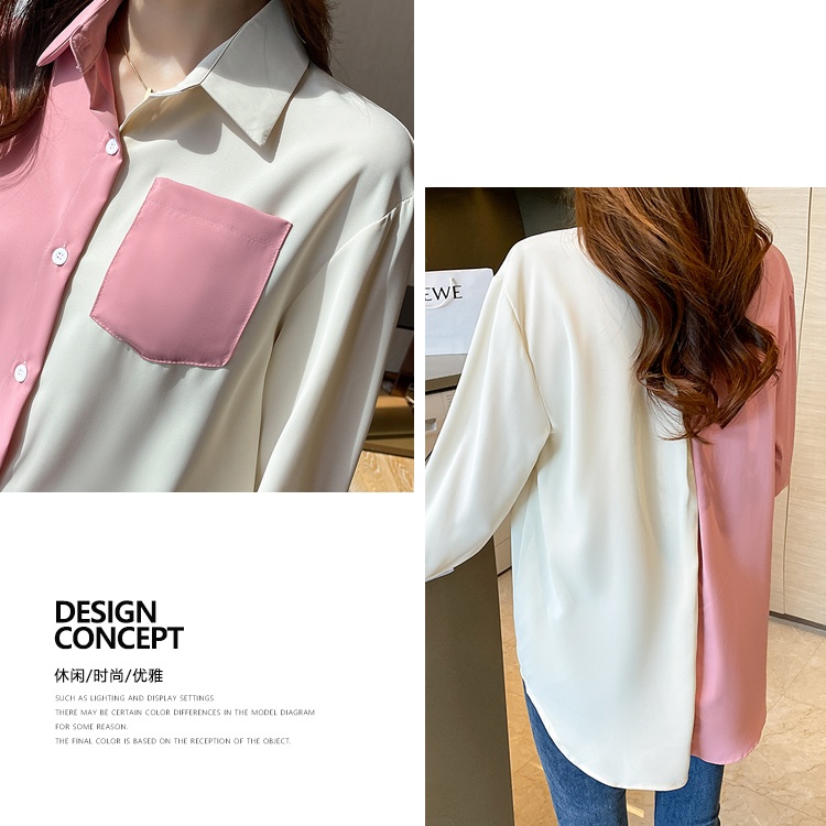 Large yard lapel shirt loose chiffon shirt