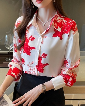 Niche lapel tops sweet temperament shirt for women