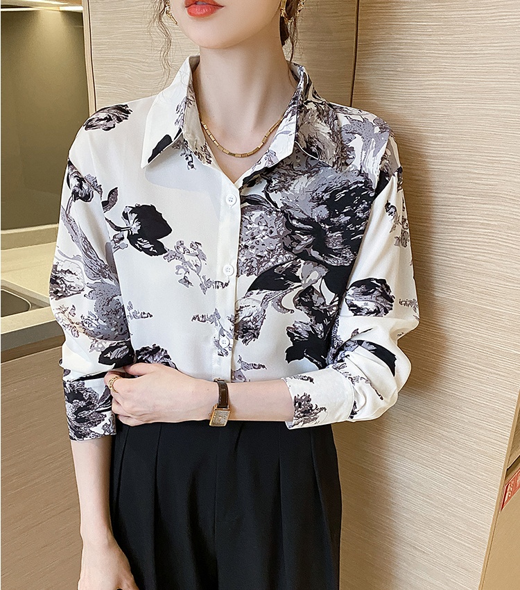 Niche lapel tops sweet temperament shirt for women