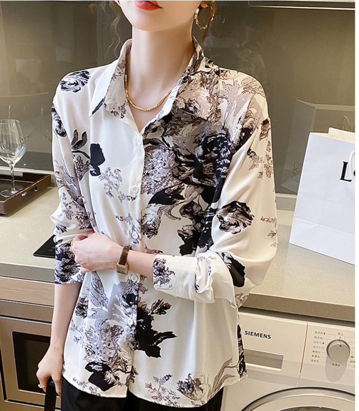 Niche lapel tops sweet temperament shirt for women