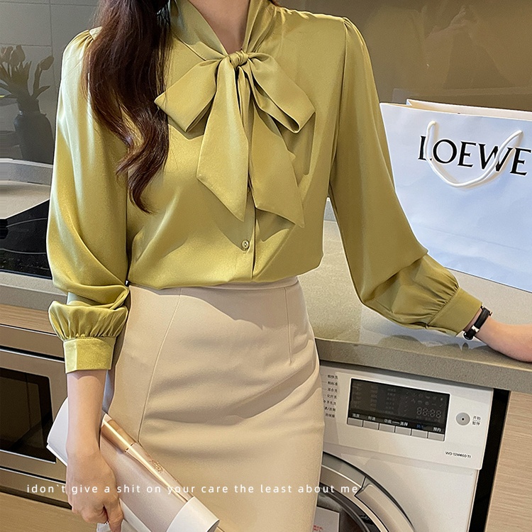 White long sleeve chiffon shirt streamer shirt for women