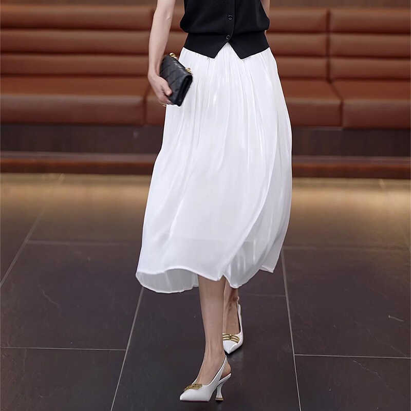 Summer long skirt short sleeve sweater a set for women