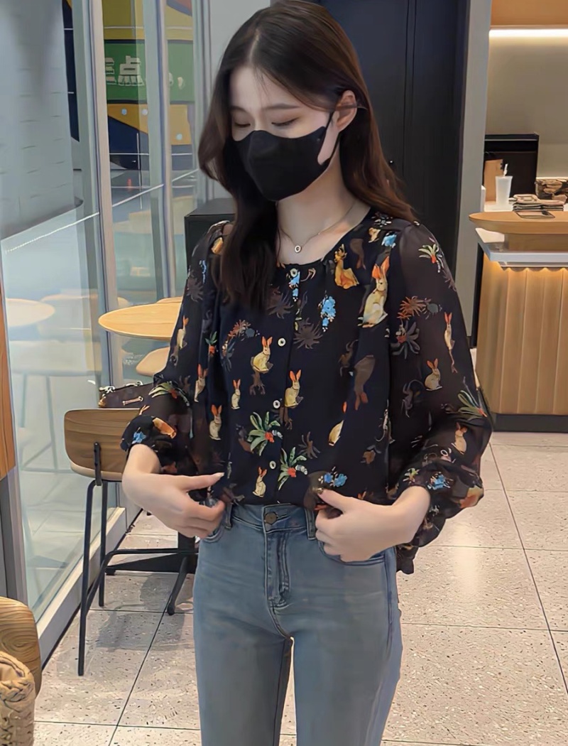 Long sleeve Korean style large yard shirt for women