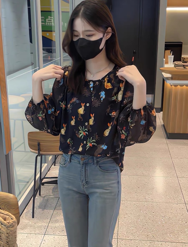 Long sleeve Korean style large yard shirt for women