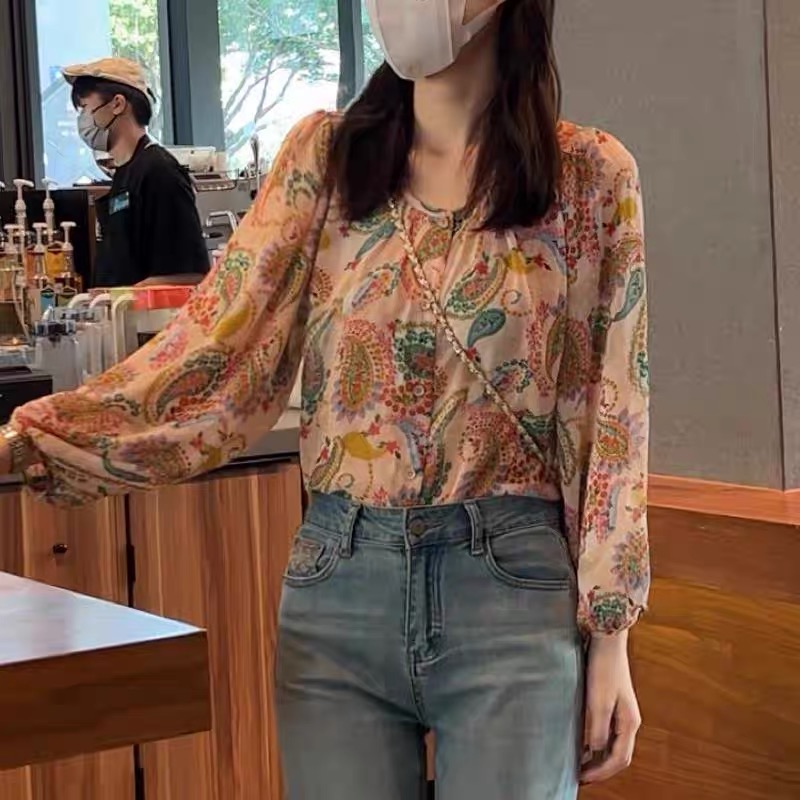 Long sleeve Korean style large yard shirt for women