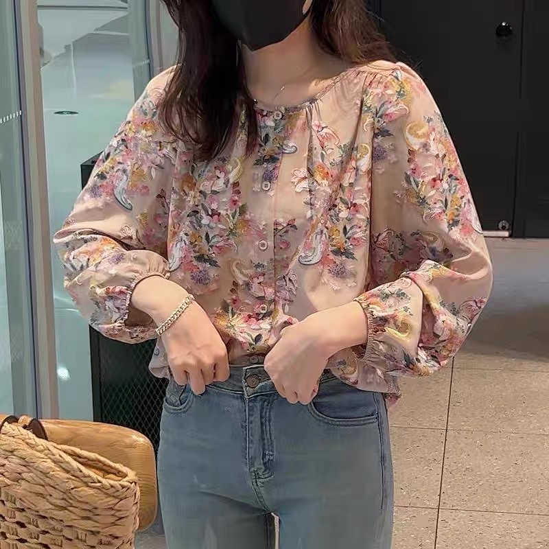 Long sleeve Korean style large yard shirt for women