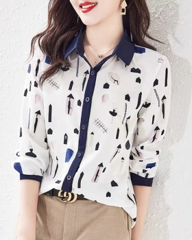 Chiffon long sleeve shirt thin niche tops for women