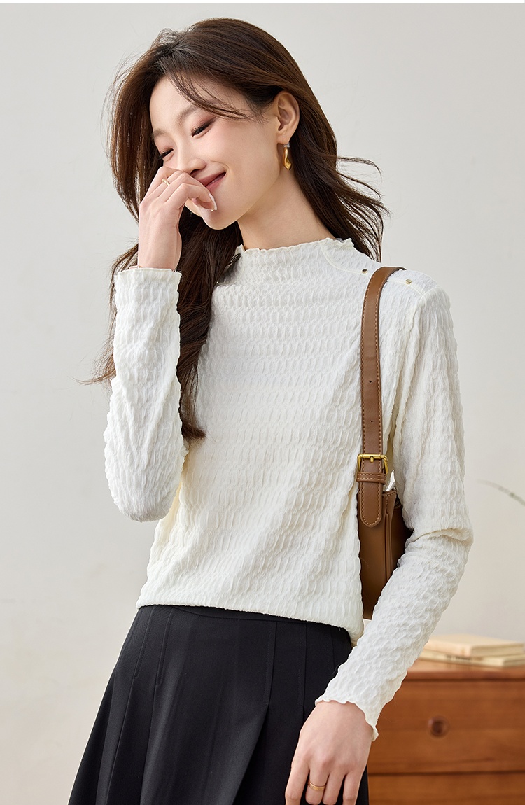 Spring Casual bottoming shirt elasticity jacquard T-shirt