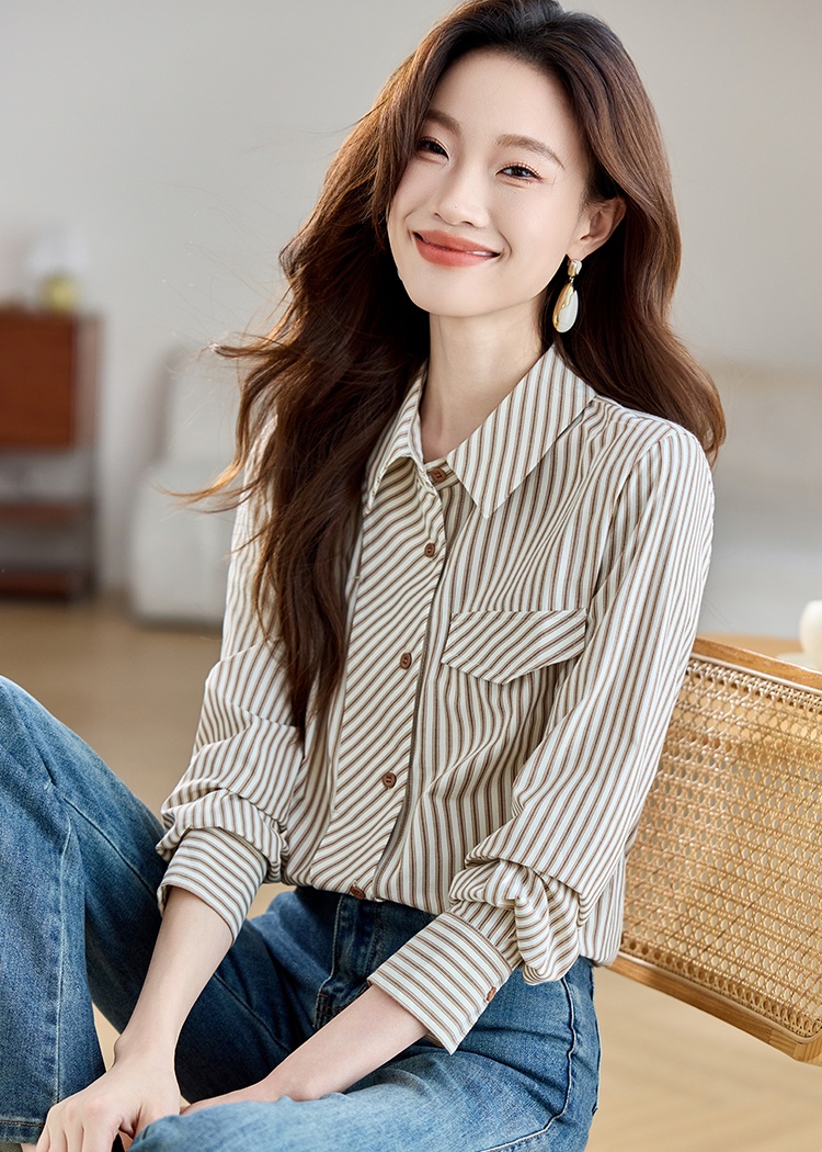 Loose long sleeve tops temperament shirt for women