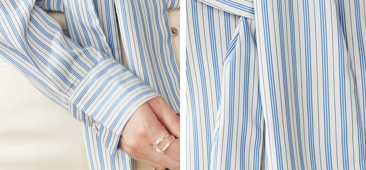 Spring vertical stripes shirt long sleeve tops