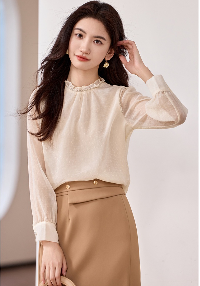 Fashion spring France style chiffon tops for women