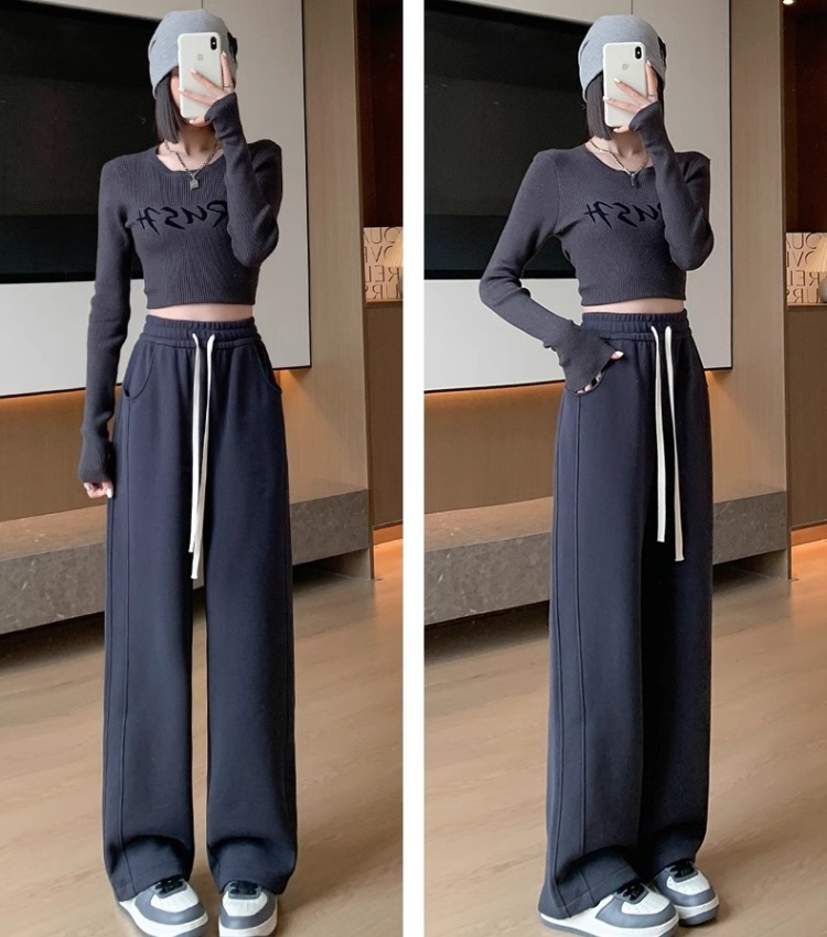 Spring and autumn sweatpants wide leg pants for women