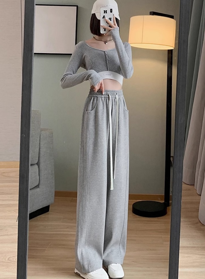 Spring and autumn sweatpants wide leg pants for women