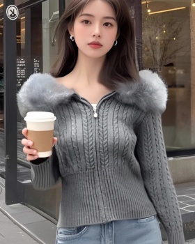 Short autumn and winter coat sweet hooded sweater