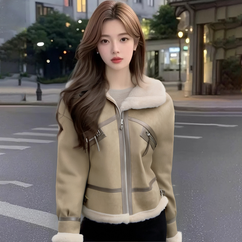 Locomotive loose thick coat thermal winter jacket