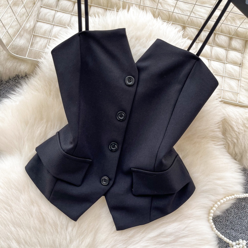 Slim ladies tops wrapped chest light luxury vest for women