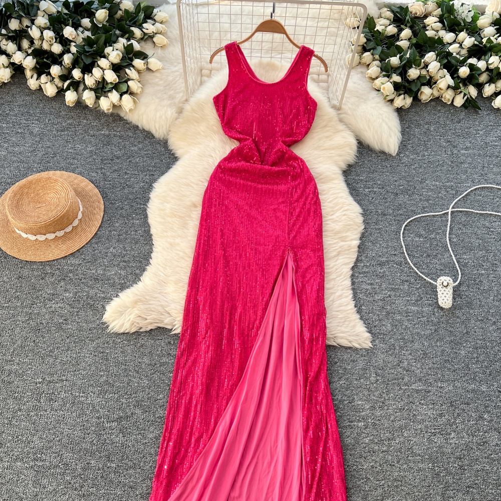 Sexy sequins dress glitter sling formal dress for women