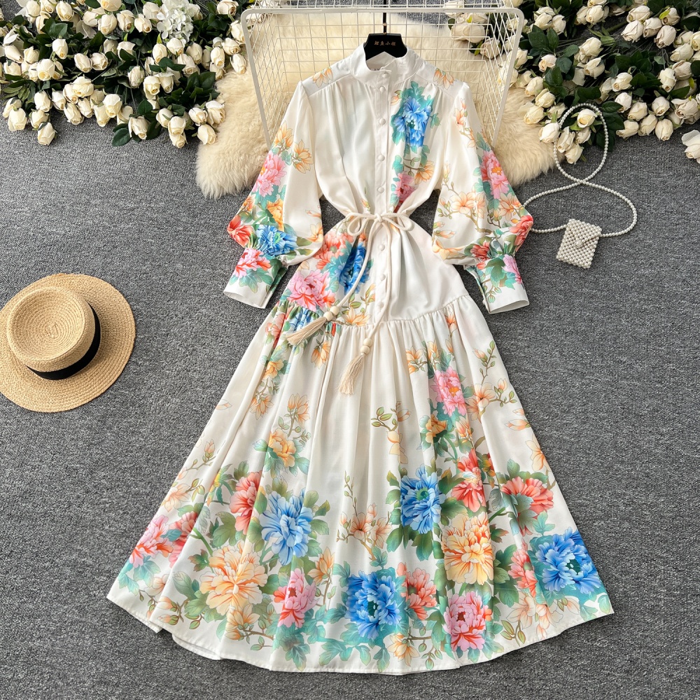 Cstand collar dress spring long dress for women