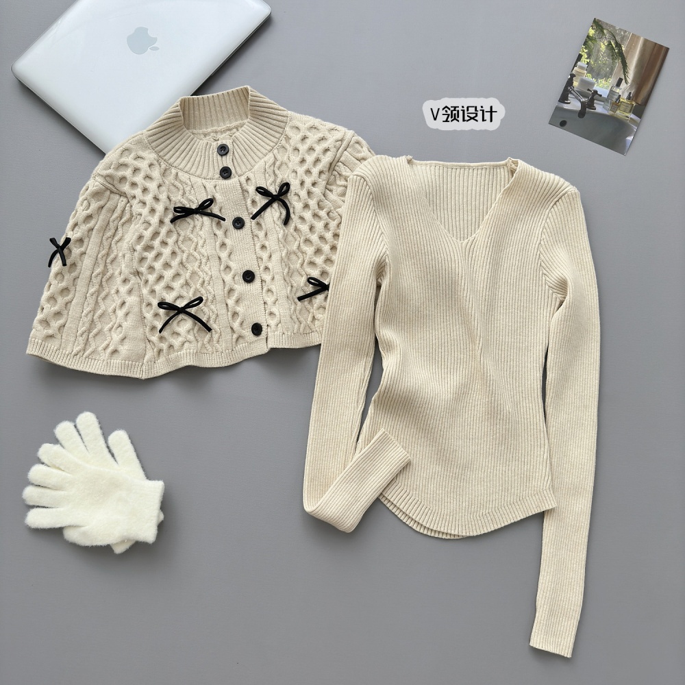 Lazy tops autumn and winter sweater 2pcs set for women