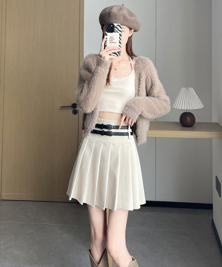 Slim corduroy short skirt high waist all-match skirt