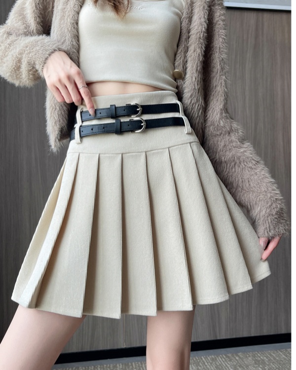 Slim corduroy short skirt high waist all-match skirt