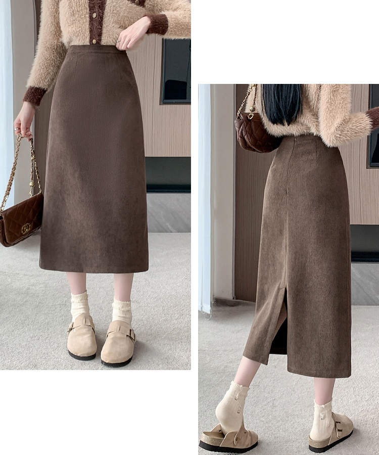 Straight long A-line autumn and winter skirt for women