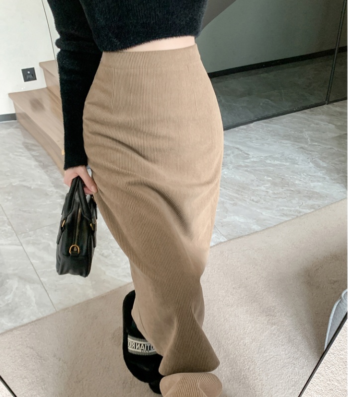 Straight long A-line autumn and winter skirt for women