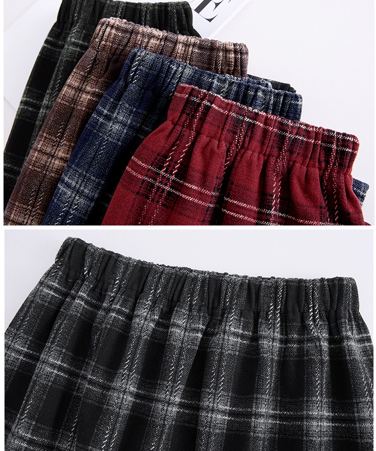 Autumn and winter straight long skirt plaid skirt for women