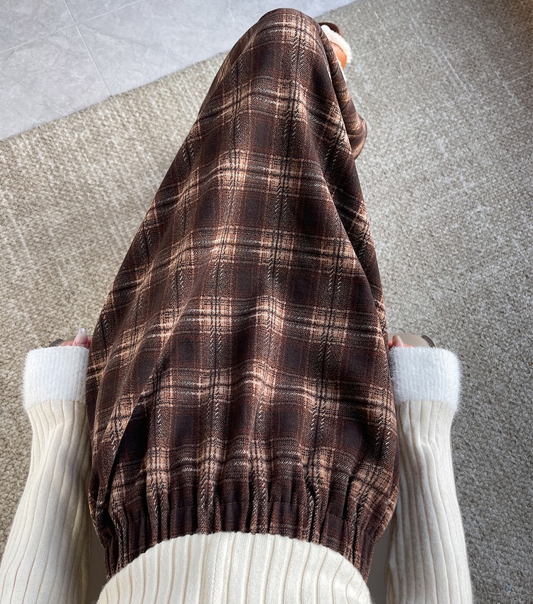 Autumn and winter straight long skirt plaid skirt for women