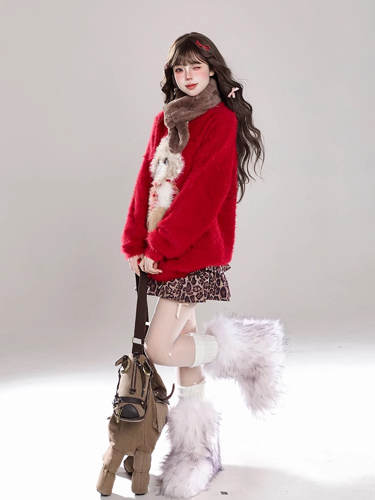 Pullover mohair sweater Casual tops for women