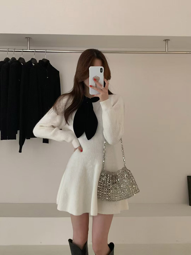 A-line christmas winter liangsi bottoming dress for women