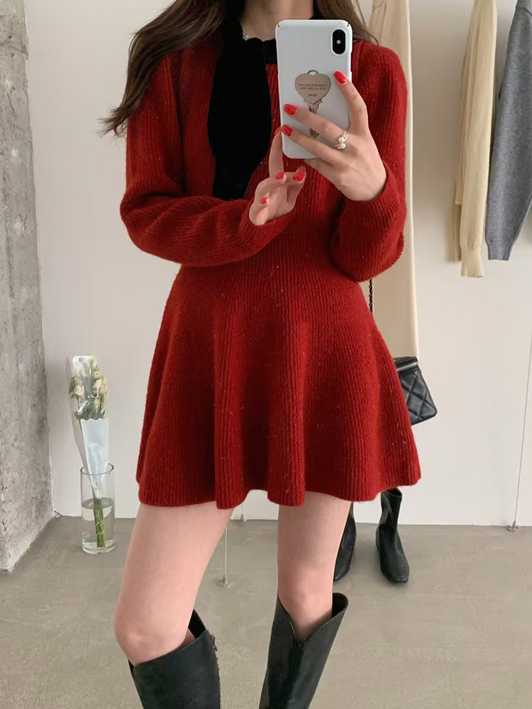 A-line christmas winter liangsi bottoming dress for women