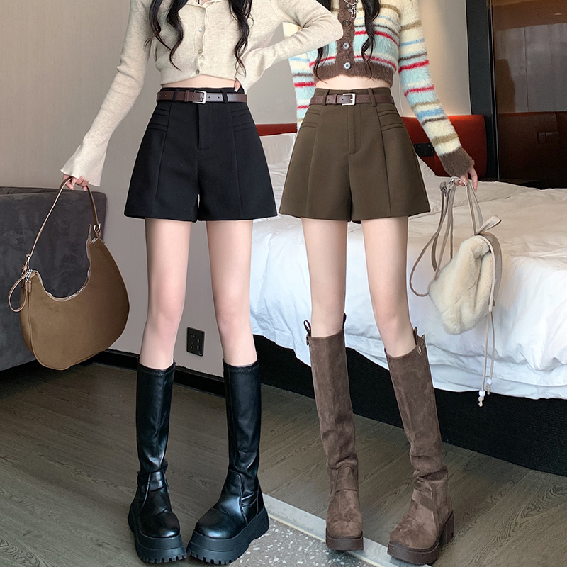 Wide leg boots pants winter shorts for women