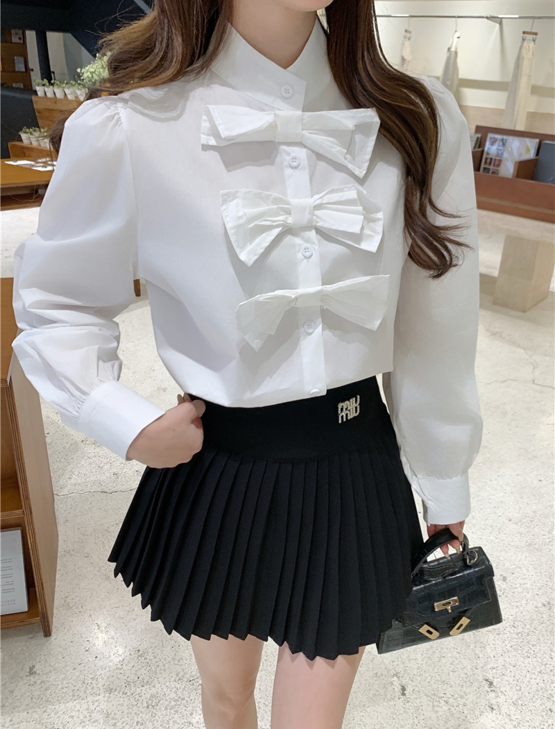 Sweet niche bow spring retro enticement shirt