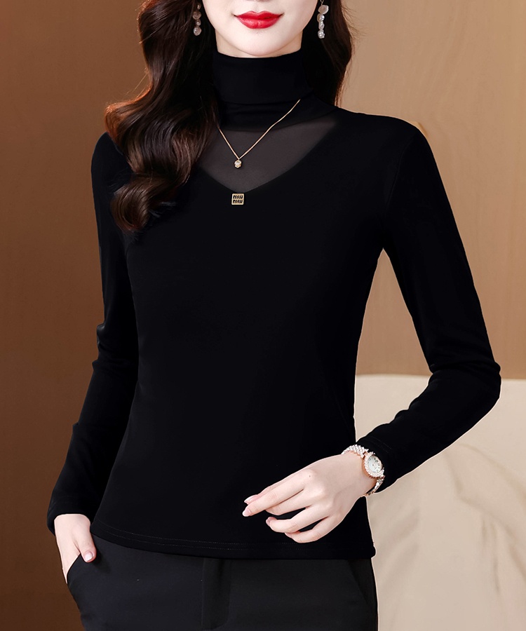 Slim spring tops lace gauze bottoming shirt for women