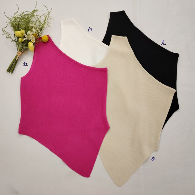 Spicegirl sloping shoulder tops summer vest for women