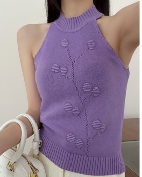 Spicegirl halter simple tops knitted slim vest