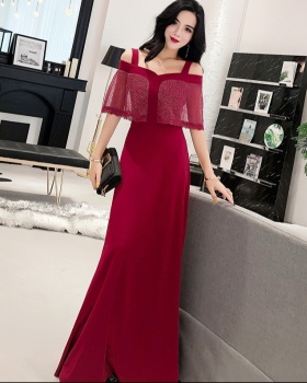 Ladies simple evening dress banquet generous dress for women