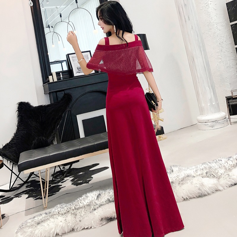 Ladies simple evening dress banquet generous dress for women